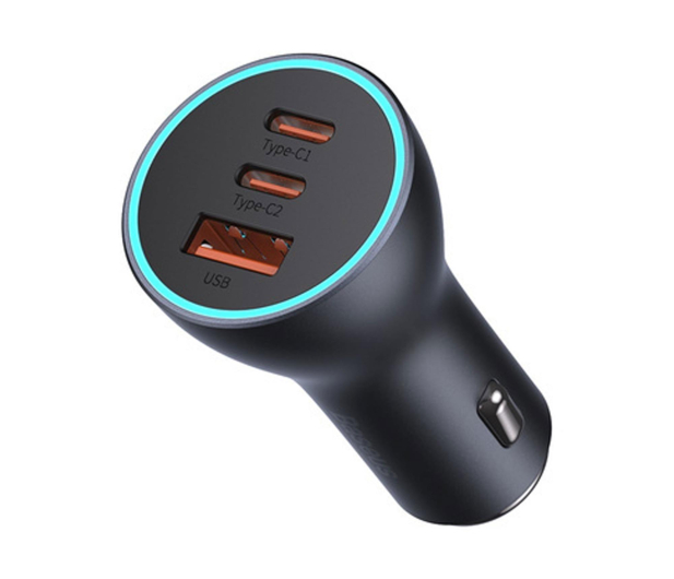 Baseus Ładowarka samochodowa USB-A + 2x USB-C 65W - 1502067 - zdjęcie